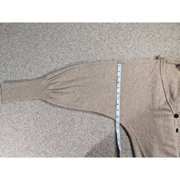 Cullen 100% Cashmere baloon sleeve cardigan sweater. small Beige - Picture 7 of 14